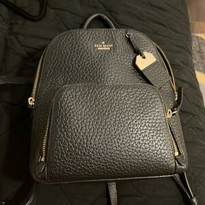 Kate spade black and gold backpack